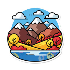 Fototapeta premium A serene mountain landscape