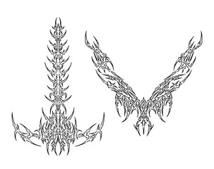 Obraz premium cybersigilism tattoo design for body