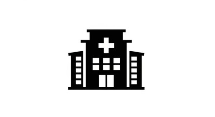 Fototapeta premium Simplified hospital building illustration with cross symbol on the front facade