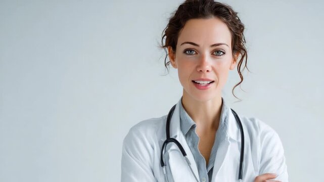 Confident Healer: A focused medical professional stands tall, embodying reassurance and competence in her field, creating a sense of trust and empathy.