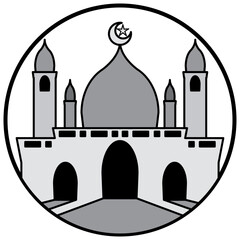Obraz premium Mosque Ramadan Icon Islam Muslim Vector art