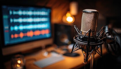 Professional Recording Studio Microphone Setup.