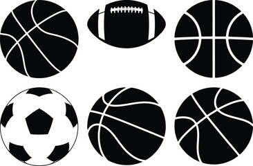 Obraz premium Assortment of sports balls including basketball, soccer, football