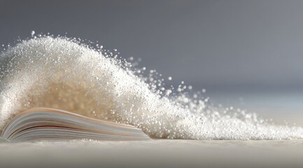 Sugar Pouring Over Open Book.
