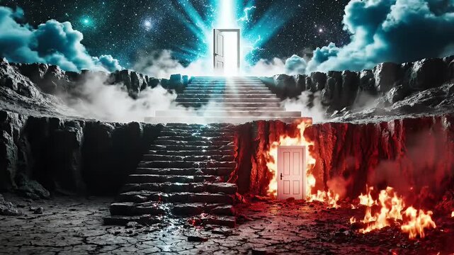 The Eternal Choice Between The Gates of Heaven and Hell.