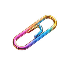 Rainbow gradient paper clip icon isolated on Transparent Background