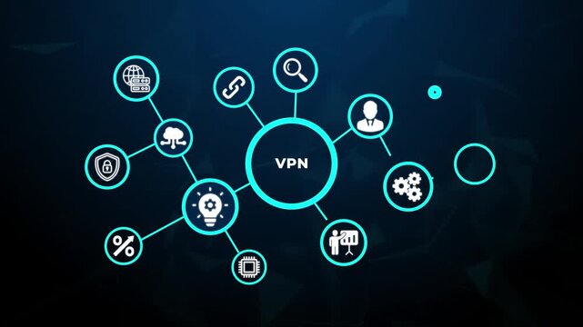 VPN Virtual Private Network Security Concept for Business Technology and Digital Internet Data Privacy Encryption Protection System