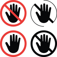 Obraz premium Basic Red Prohibition Circle with Diagonal Line and Empty Circle Icon Set, Essential Graphic Elements for Warning and Restriction Symbols