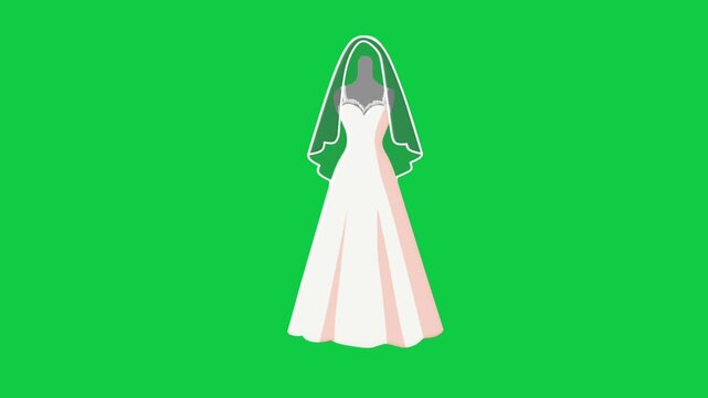 2D Animated Bride Dress for Wedding Ceremony Visual