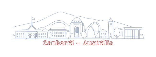 sketch drawing of canberra city - australia (artwork 1) © mr.mmz
