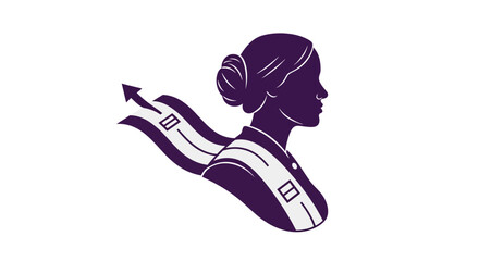 Illustration of Susan B. Anthony, a women's rights activist, in a purple icon against a clean white background. © Fasuga
