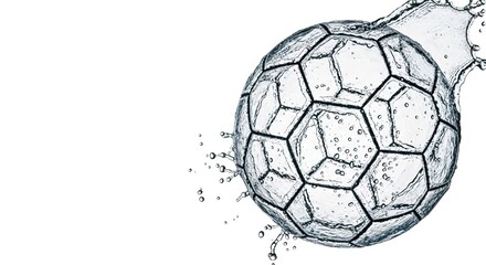 Fototapeta premium Water splashing on soccer ball soccer football cup background download 2026 2027