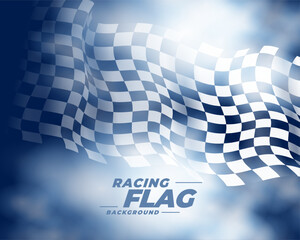 Naklejka premium realistic racing flag checker background with smoky effect