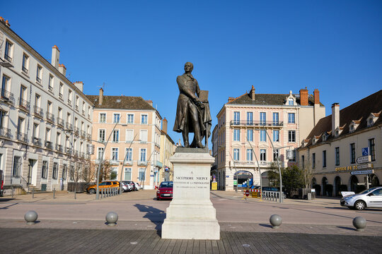 Monument of Nicolas Sadi Carnot in historic plaza on 03 March 2025 Chalon sur Saone Editorial use only