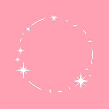 artisitc and cute starry round border frame with blank space