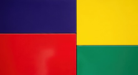 Obraz premium Colorful Geometric Composition - Red, Blue, Yellow, and Green Squares.
