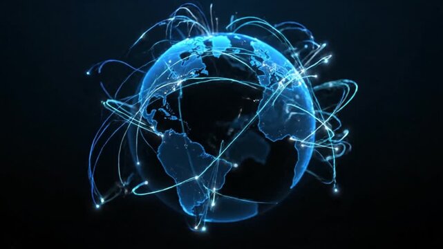 Global Network Connectivity and Data Exchange Visualization.