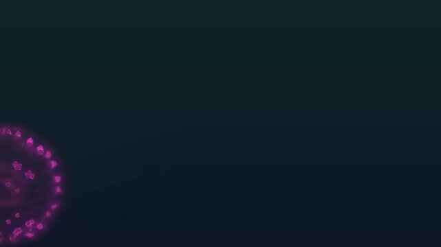 Glowing Dots Rowing Across a Dark Background