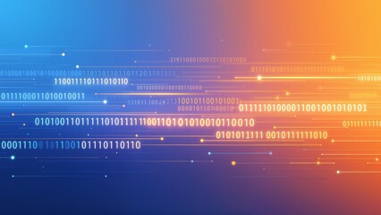 Digital binary code on gradient background