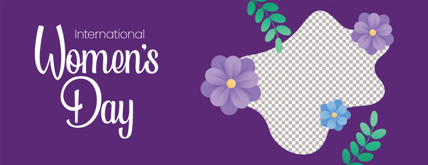 International Women&rsquo;s Day banner vector design 8 March floral background for social media cover website header women empowerment promotion advertising marketing campaign template