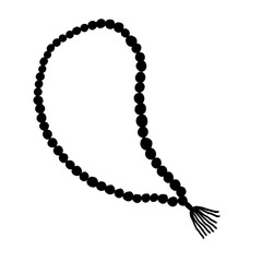 Obraz premium Cute hand drawn rosary islamic moslem christian prayer beads doodle kids illustration icon Svg
