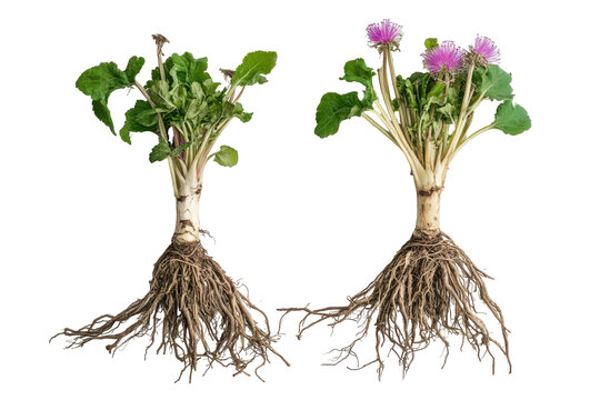 Burdock roots isolated on transparent background.