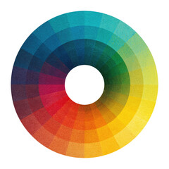 Circular arrangement of vibrant colors transitioning gradually around a black void