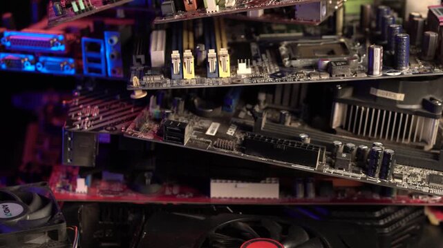 Electronic Waste, Desktop Motherboards and Graphic Cards For Recycling