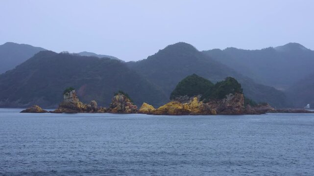 Aoki Island off Coast of Shimane, Stormy Seaside and Coastline, Japan