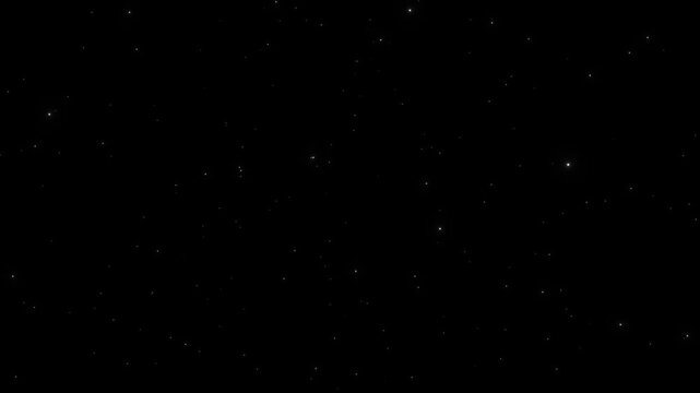 Animation of galaxy tunnel zoom in particle on a dark space background, micro glowing particles floating in dark space background, Perfect for hyperspace travel, sci-fi animations, VFX, cosmic scenes