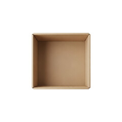 Fototapeta premium Empty open cardboard box top view isolated on transparent background