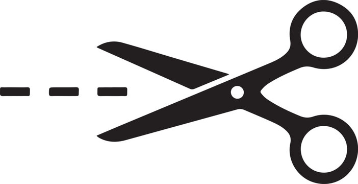 Vector scissors with cut lines