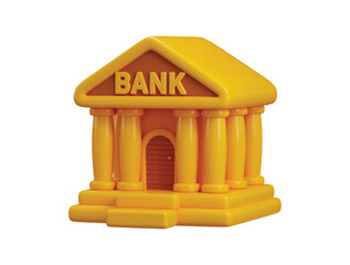 Bank building icon 3d render concept of Bank, Financial services, Business and financial background, Cash money, safe bank icon vector illustration