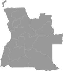 Obraz premium Angola Map Gray Single Color Vector