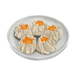 steamed dumplings on a plate 