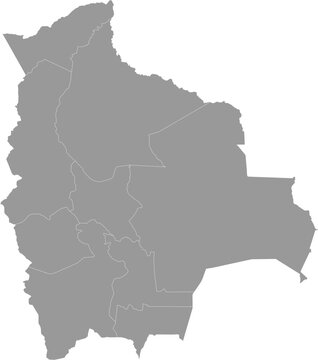 Bolivia Map Gray Single Color Vector