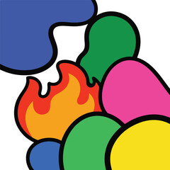 A colorful abstract illustration of overlapping rounded shapes