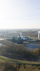 Power plant and solar panels generating clean energy