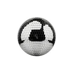 Disco ball with soccer ball reflection