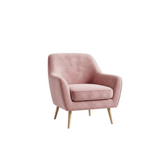 Fototapeta premium Pink velvet armchair isolated on transparent background