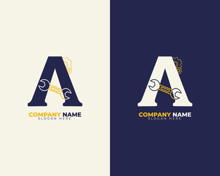 Modern letter A logo design for repair service branding