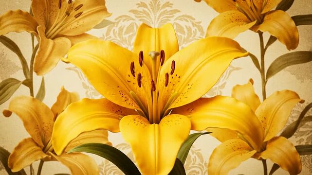 A video showcasing beautiful yellow lilies in full bloom with vibrant petals