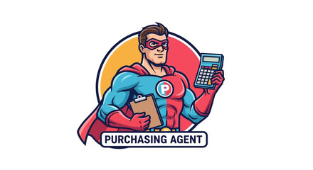 Fototapeta premium Heroic Purchasing Agent Action Illustration in a Vibrant Business Environment