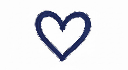 Obraz premium Dark blue heart symbol with white background love and love symbol