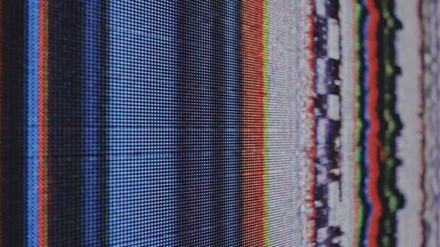Abstract pixelated glitch pattern on digital display screen