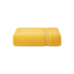 Obraz premium Folded yellow terry cloth towel isolated On Transparent Background