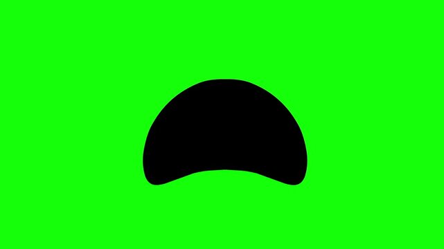 A cartoon mouth talking on a green screen background. Perfect for simple animation needs.