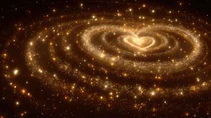 Heart-Shaped Galaxy with Sparkling Stars and Cosmic Swirls