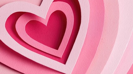 Layers of Pink Hearts in Soft Shades for Romantic Themes