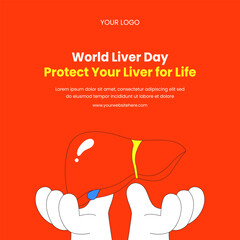 Hand Drawn Flat Cartoon Background Design Illustration for World Liver Day